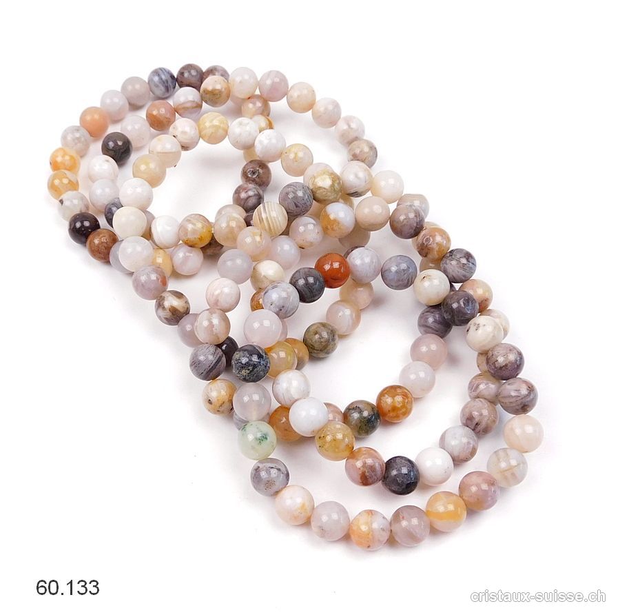 Bracelet Agate Mix 8,5 mm / 18,5 - 19 cm