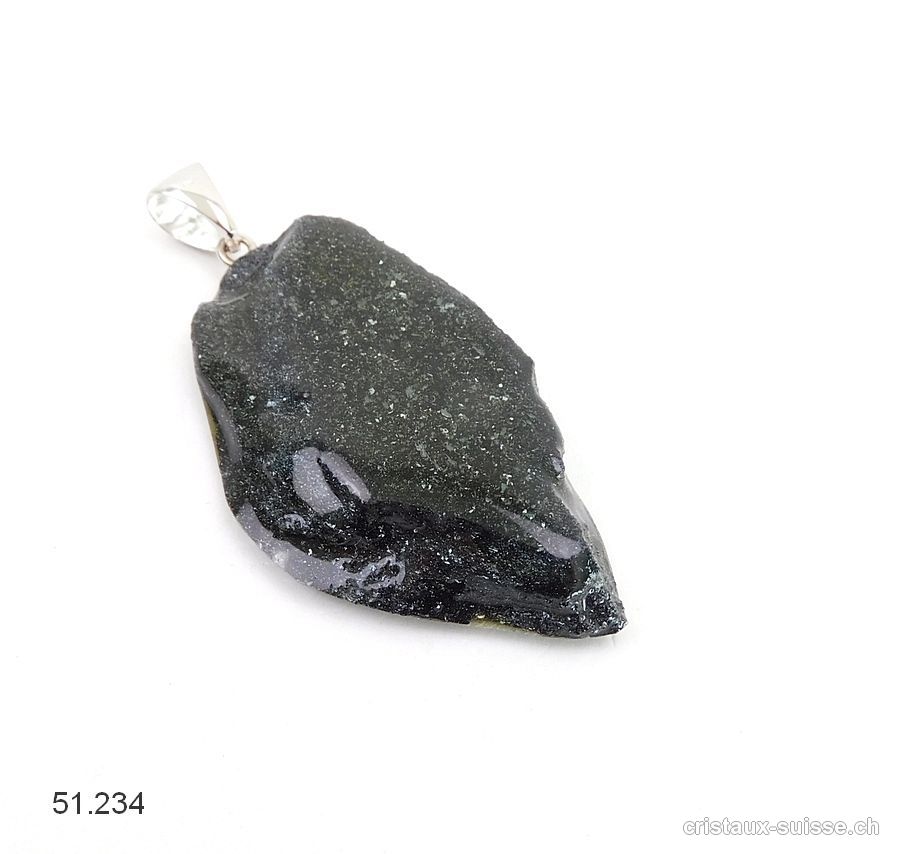 Pendentif Specularite des USA et boucle argent rhodié. Pièce unique