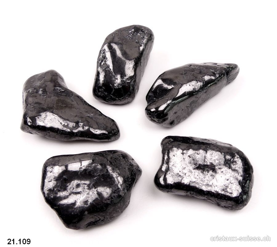 Schungite argentée forme libre 5 - 7 cm / 47 à 52 grammes. Taille XXL