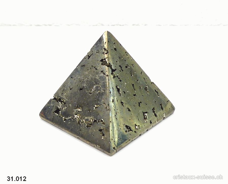 Pyramide Pyrite du Pérou, base 5,3 cm x H. 4,8 cm. Pièce unique 224 grammes