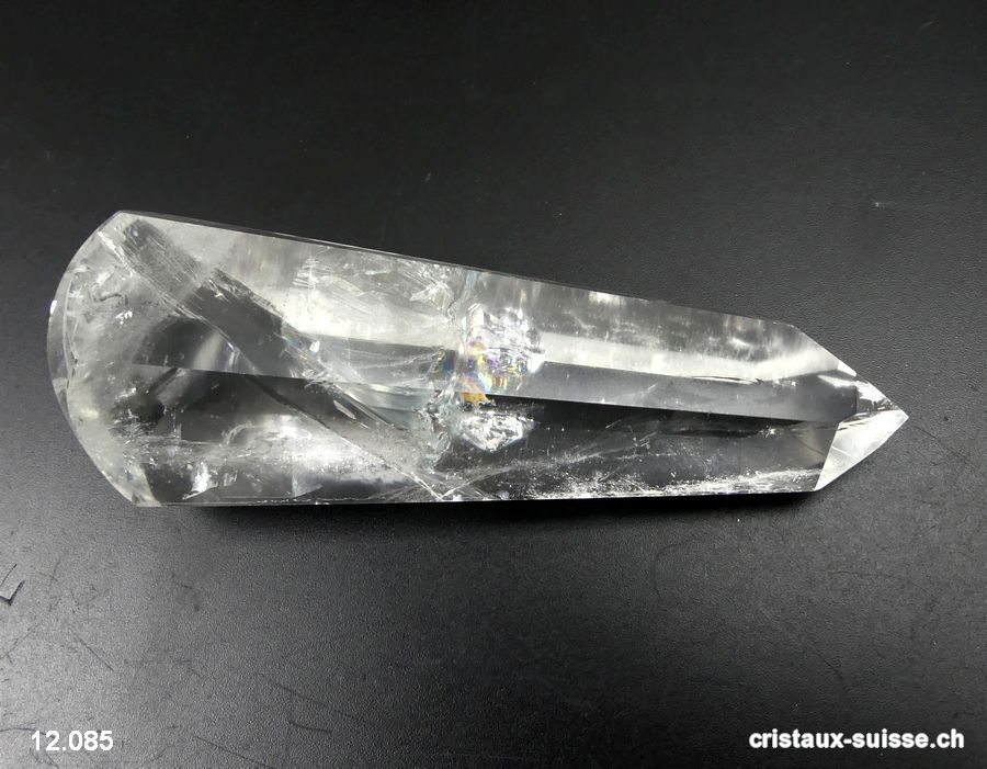 Bâton hexagonal Cristal de Roche 10,7 x 3,8 cm. Pièce unique