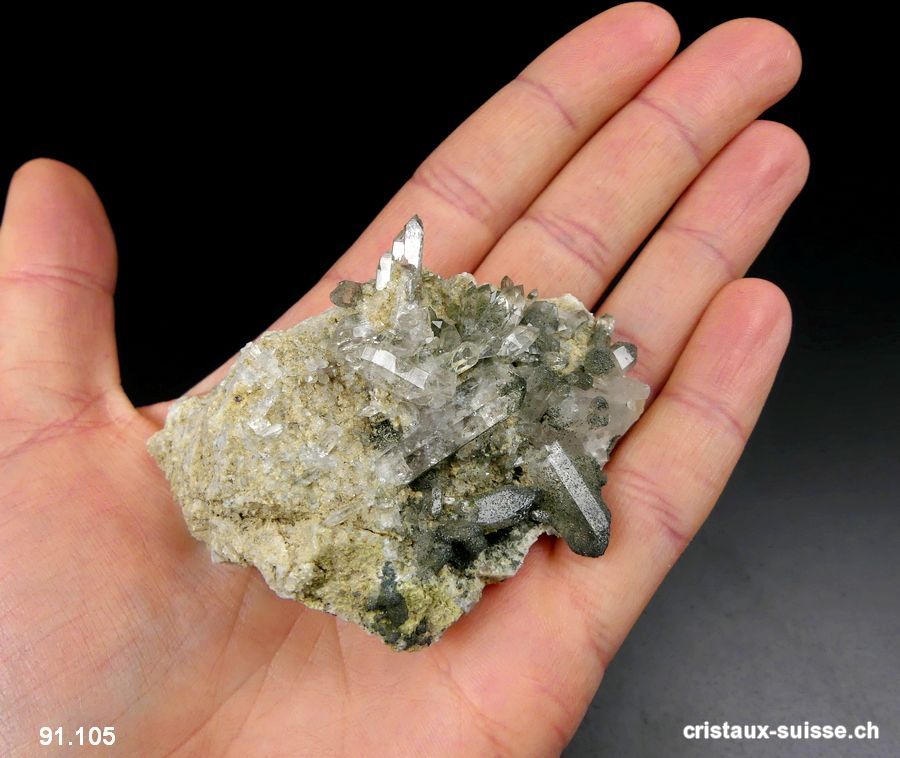 Quartz de Suisse avec chlorite. Pièce unique