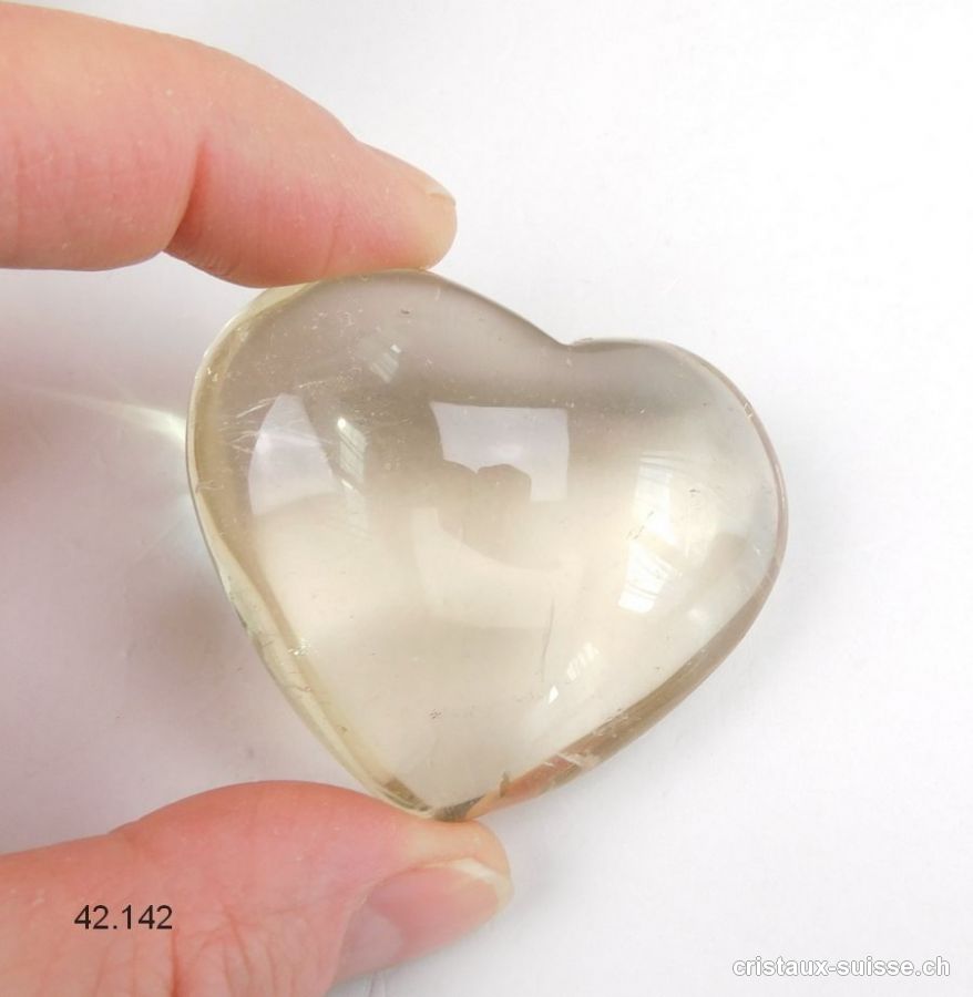 Coeur Citrine naturelle 5 x 4,1 cm. Pièce unique 55,7 grammes