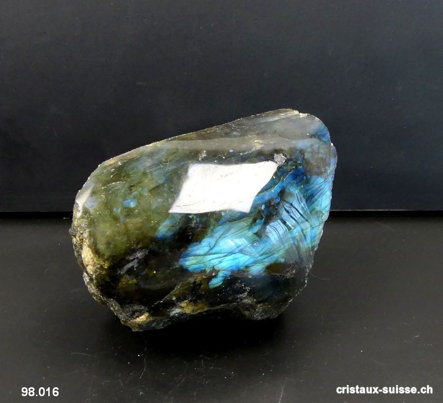 Labradorite brute 1 face polie. Pièce unique 394 grammes