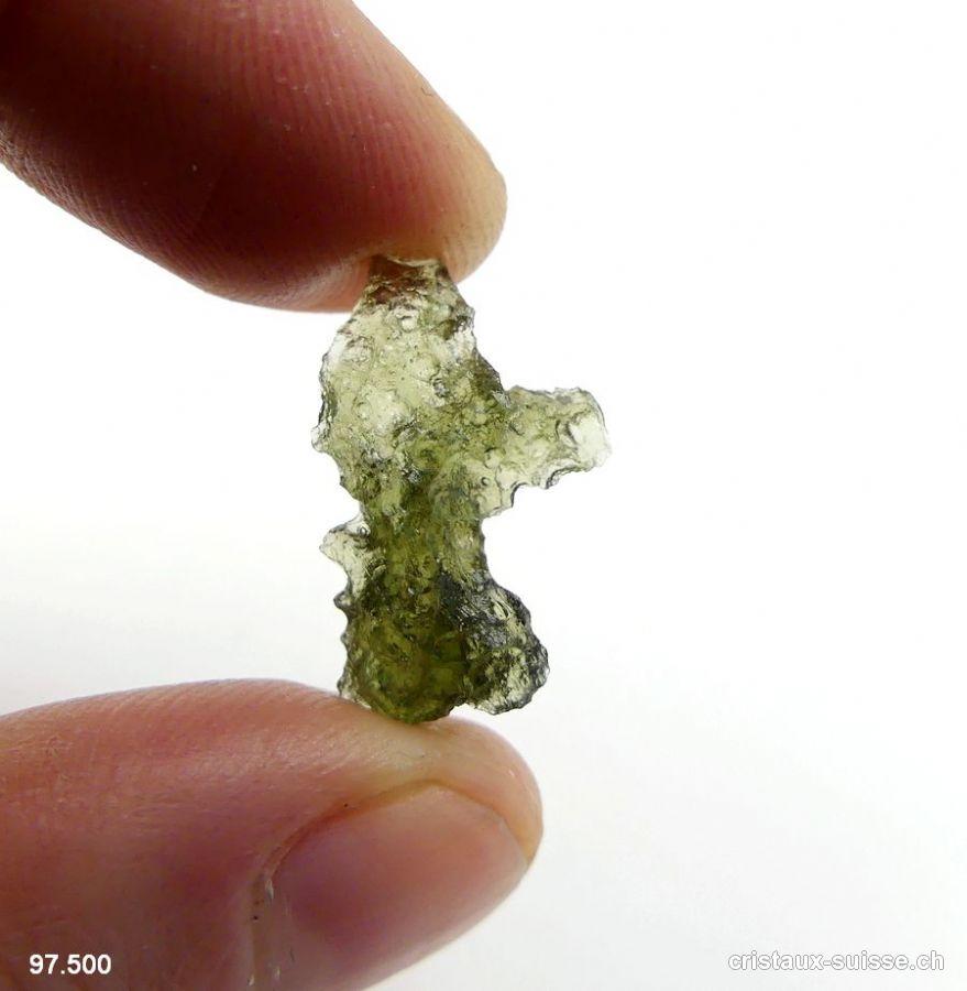 Moldavite 2 x 1,2 x 0,6 cm. Pièce unique 3,7 carats