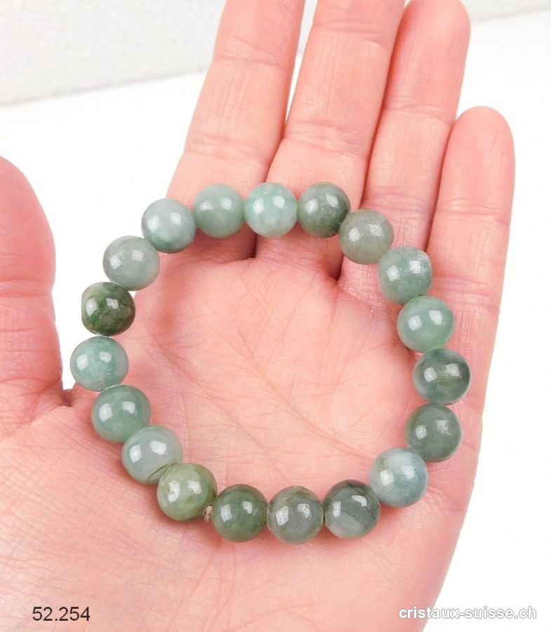 Bracelet Jadéite - Jade noble 10 mm / 18 cm. Pièce unique