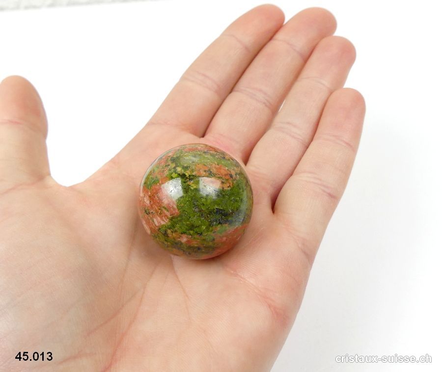 Boule Unakite - épidote 3,1 cm. Pièce unique