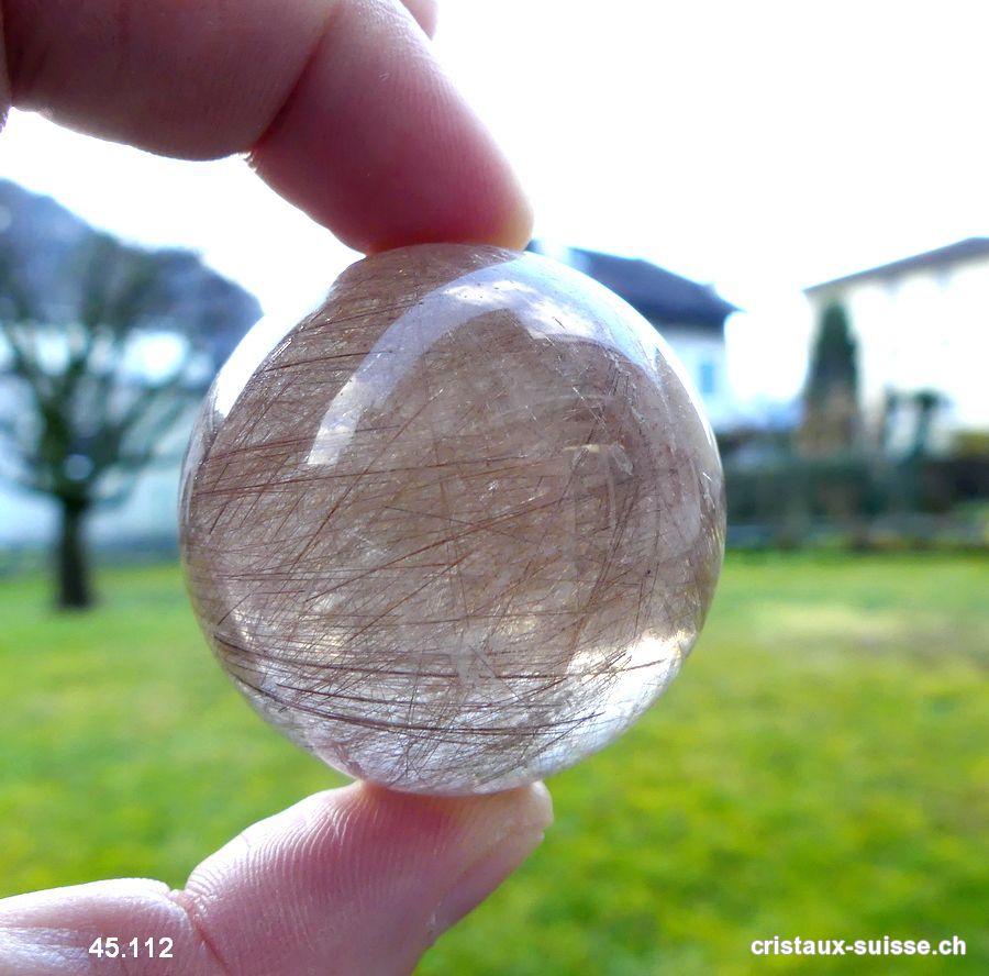 Boule Quartz Rutile 4 cm, Pièce unique 86 grammes