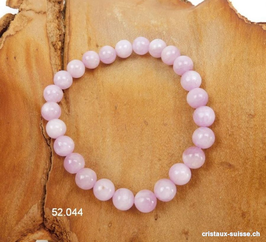 Bracelet Kunzite 8 mm / 18 cm. Qual. A