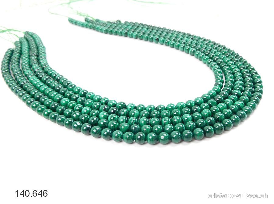 Rang Malachite 5 mm / 39 - 40 cm, env. 76 boules