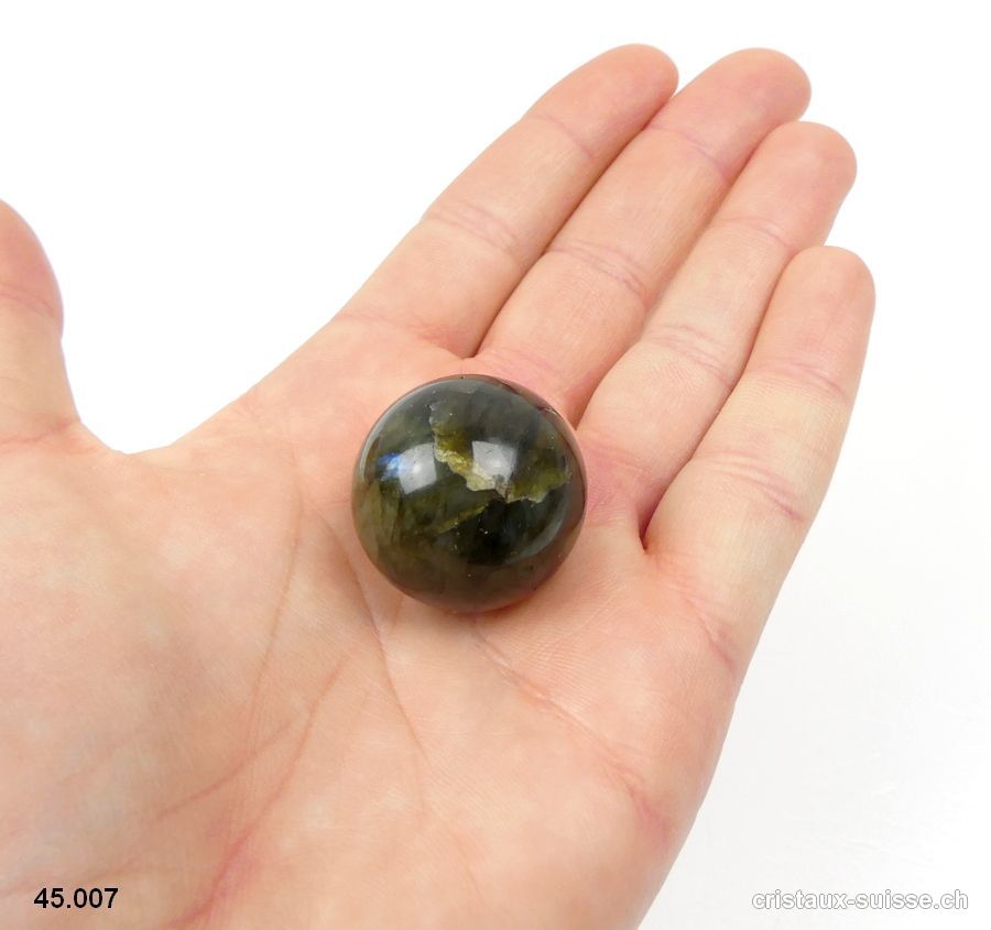 Boule Labradorite Ø 2,6 cm. Pièce unique