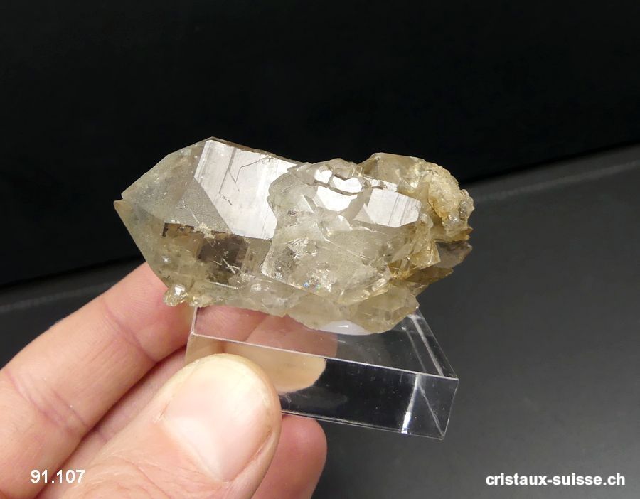 Quartz fumé biterminé du Valais. Pièce unique