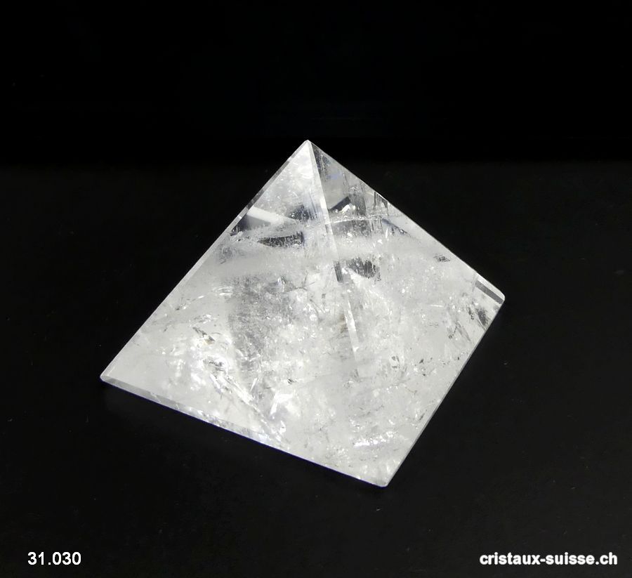 Pyramide Cristal de Roche, base 4,7 cm. Pièce unique