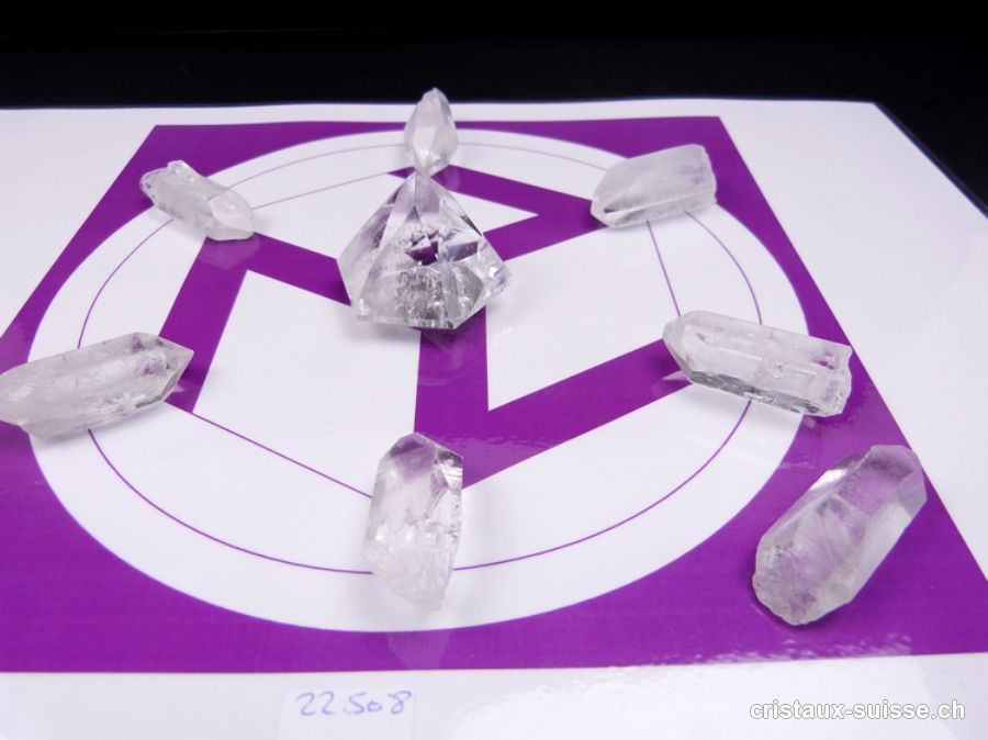 Kit Reiki avec Sceau de Salomon-Pyramide 3D. Lot unique avec Grille Anthakarana violette