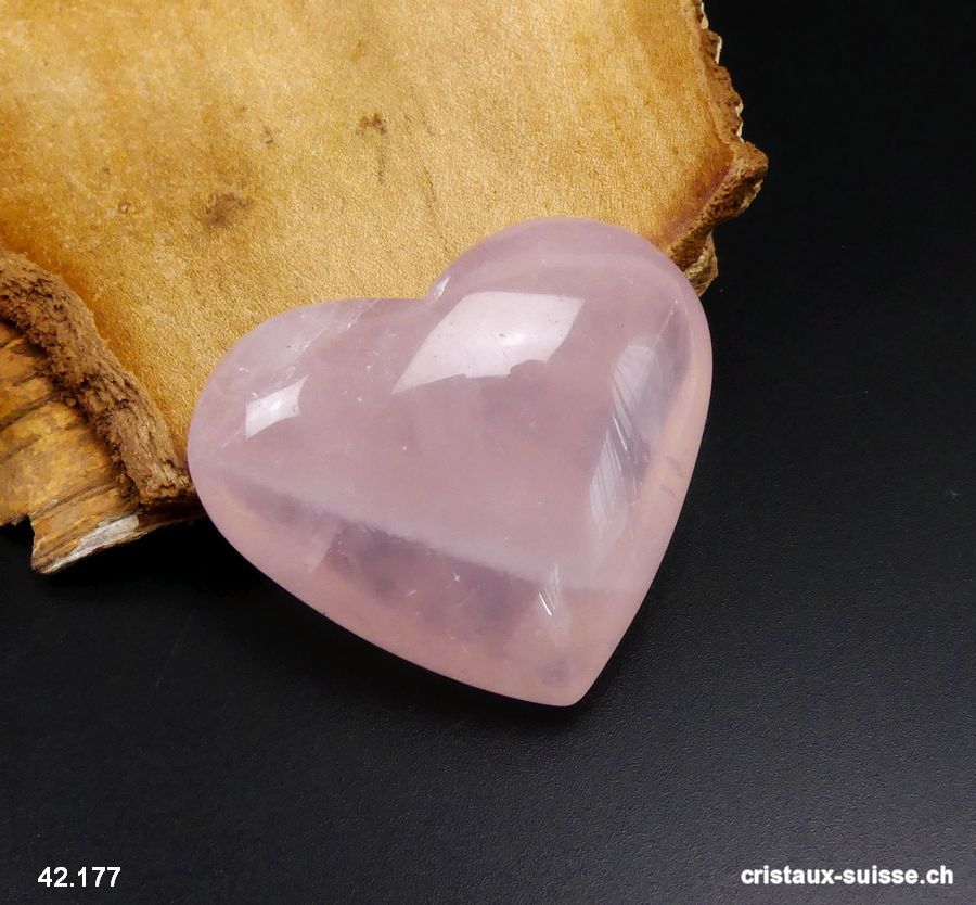 Coeur Quartz Rose du Brésil. Pièce unique 46 grammes