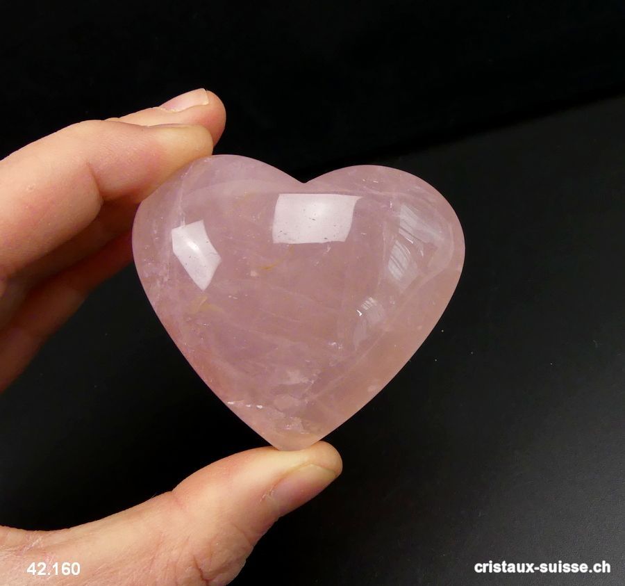 Coeur Quartz rose du Brésil. Pièce unique 96 grammes