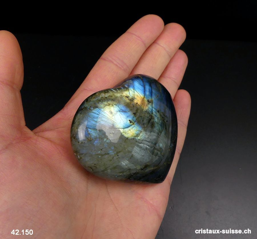 Coeur Labradorite. Pièce unique 127 grammes