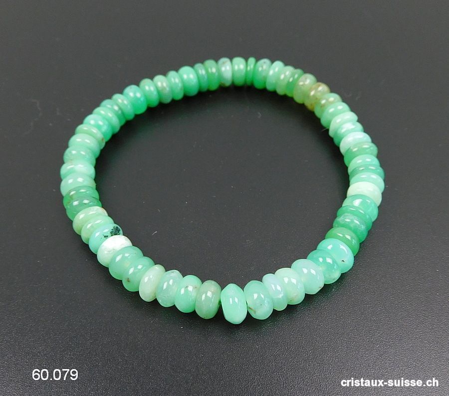 Bracelet Chrysoprase Boutons 6-7 mm / 18,5 cm. Pièce unique