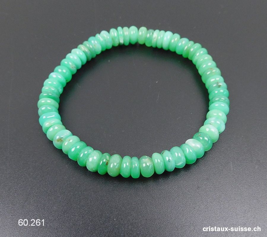 Bracelet Chrysoprase Boutons 6-7 mm / 18,5 cm. Pièce unique