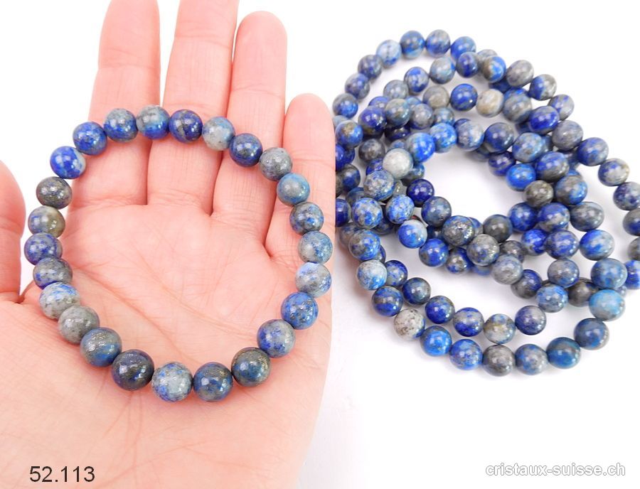 Bracelet Lapis-lazuli 8 - 8,5 mm / 21 cm