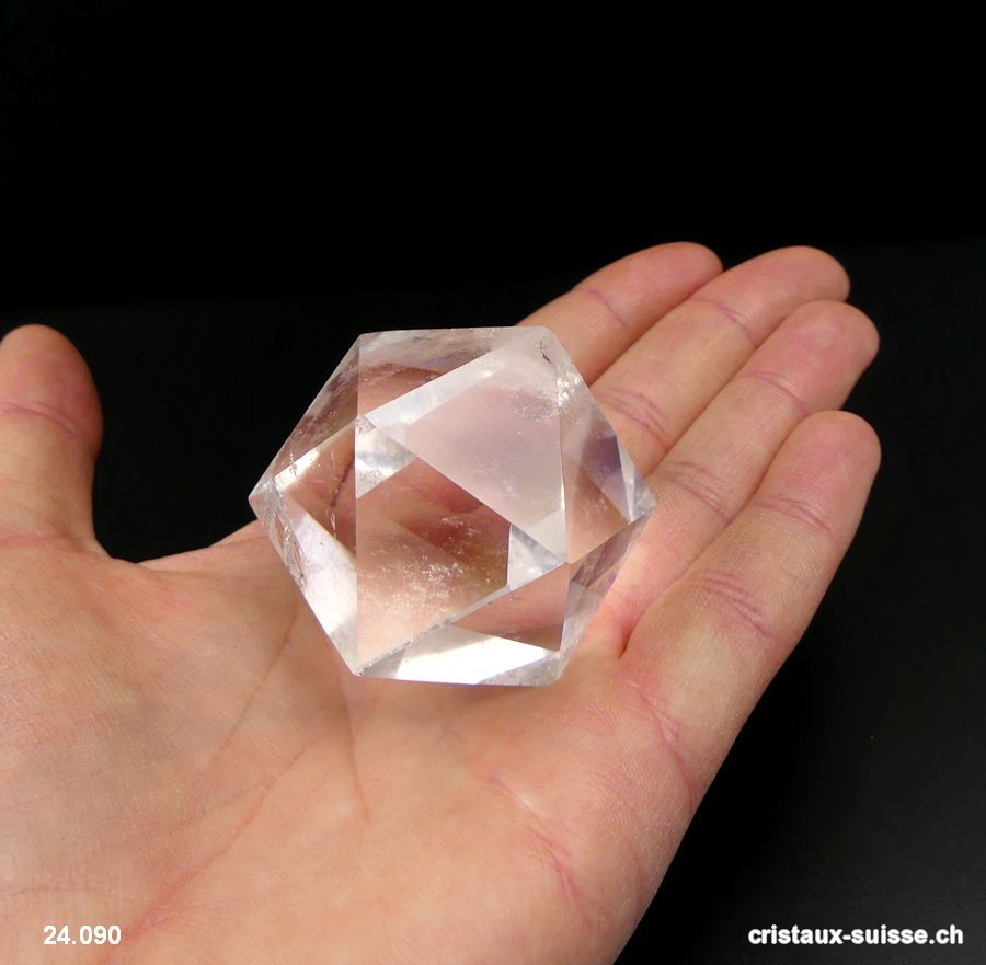 Icosaèdre Cristal de Roche 4,7 cm. Pièce unique 