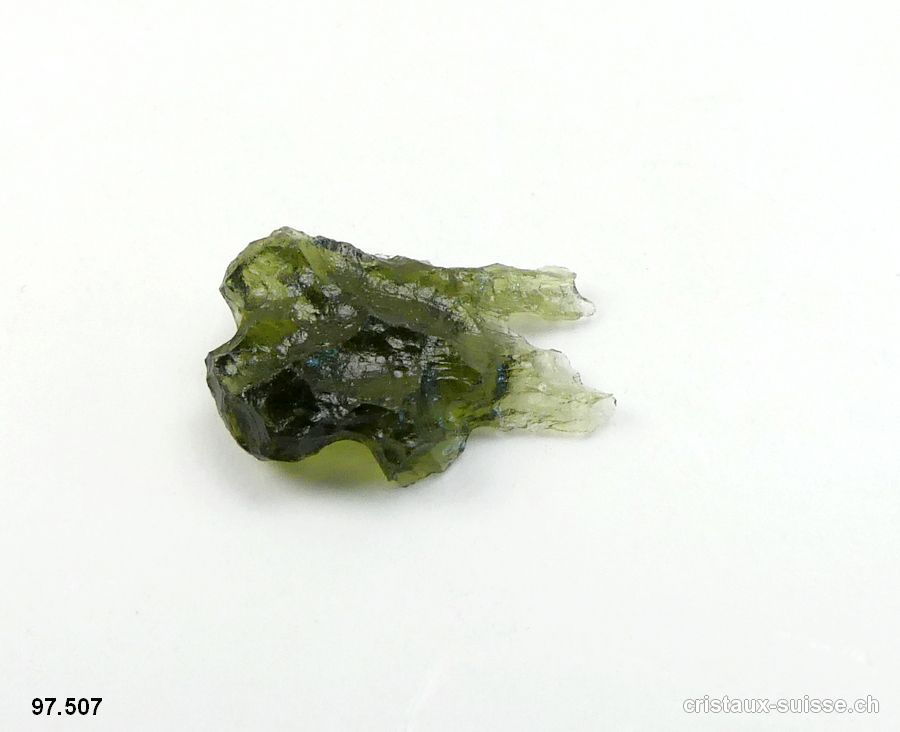 Moldavite 1,5 x 1,1 x 0,5 cm. Pièce unique 3,3 carats