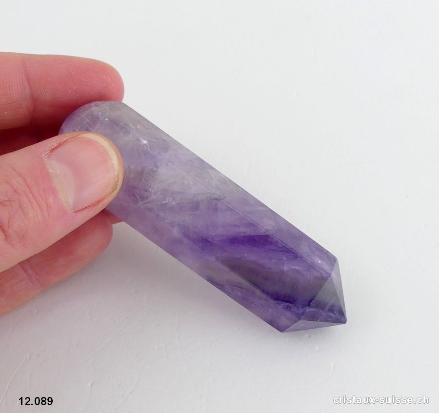 Bâton Fluorite violette hexagonal 8 x 2 cm. Pièce unique