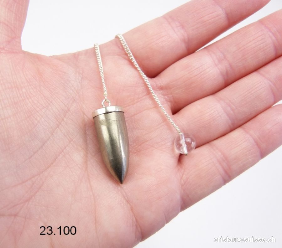 Pendule Pyrite 3 - 3,5 cm en argent 925