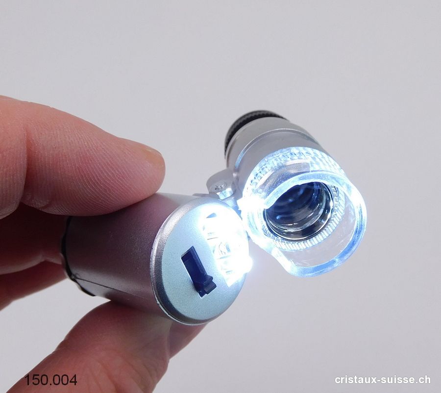 Microscope mini à LED 60 x. Env. 4 x 3 cm