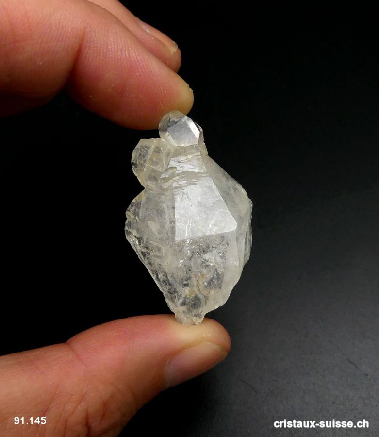 Quartz Elestial pointe brute de Suisse - Valais. Pièce unique