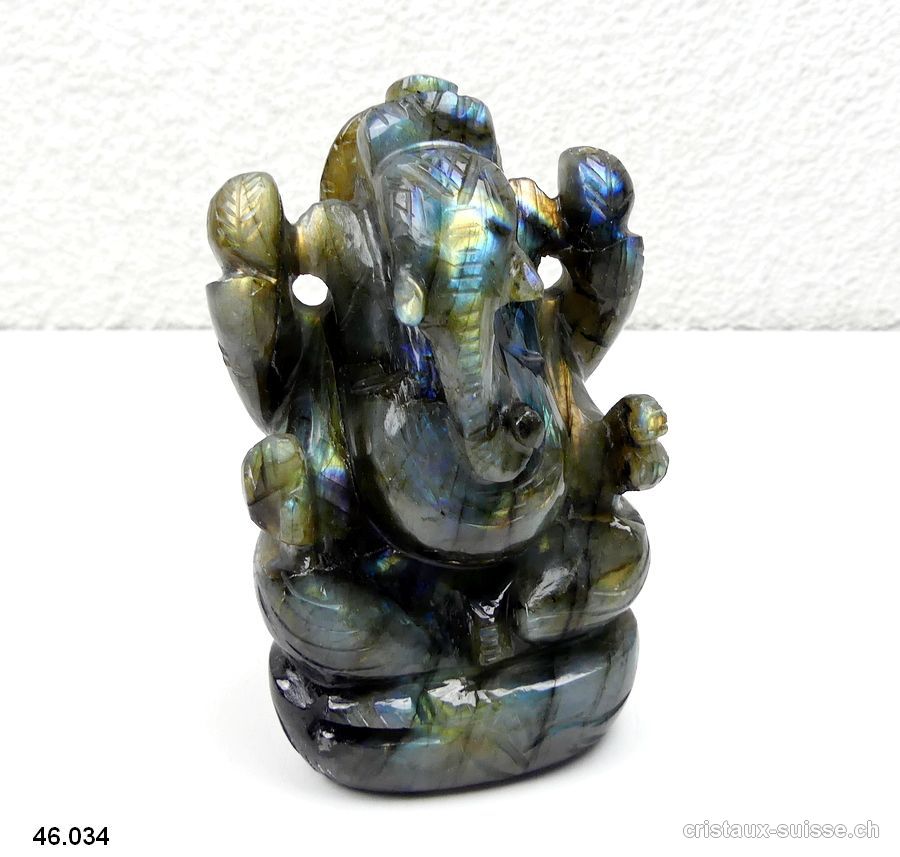 Labradorite Ganesh 10,1 cm. Pièce unique. Qualité A