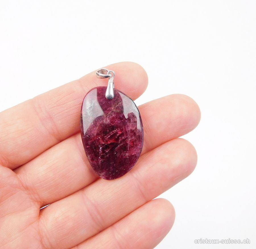 Pendentif Eudialyte de Russie avec clip en argent 925. Pièce unique