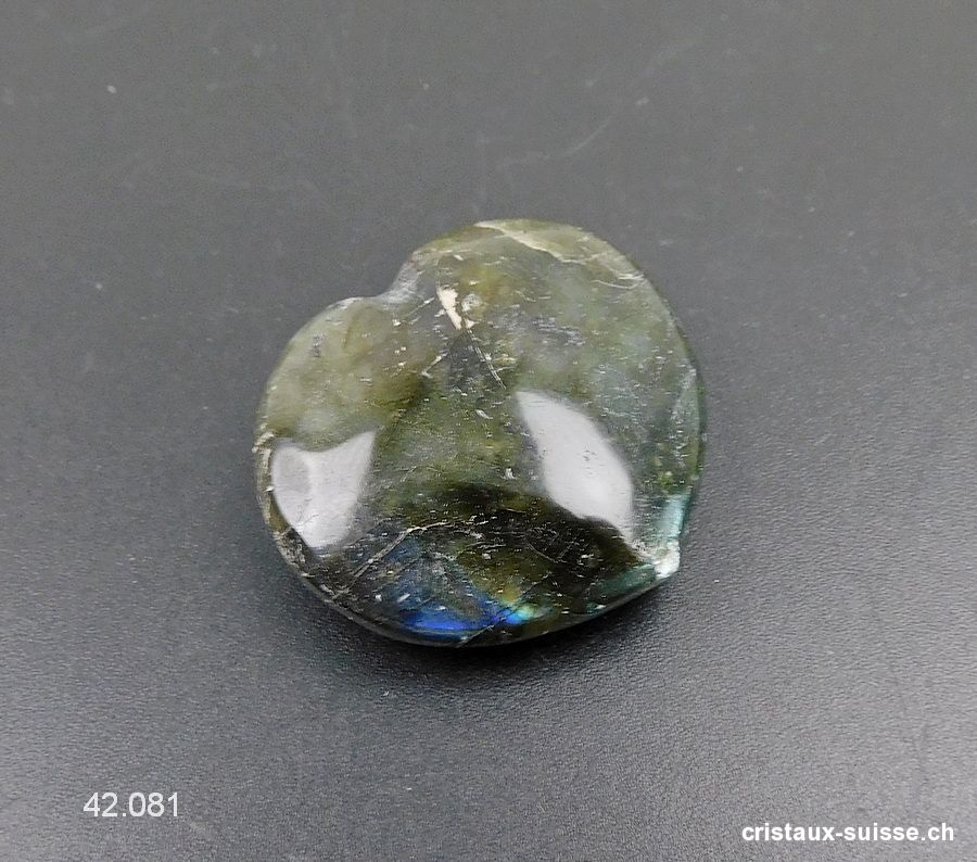 Coeur Labradorite 3 x 2,6 x 1,1 cm. Pièce unique