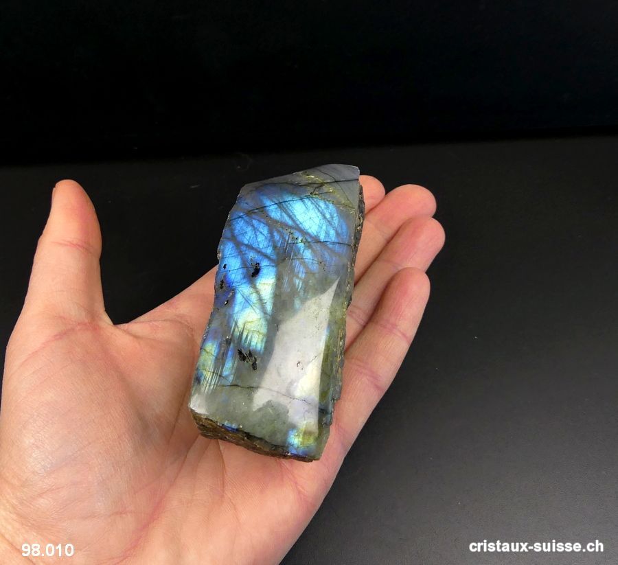 Labradorite brute 1 face polie. Pièce unique 256 grammes