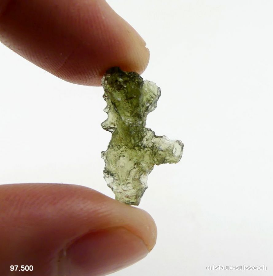 Moldavite 2 x 1,2 x 0,6 cm. Pièce unique 3,7 carats