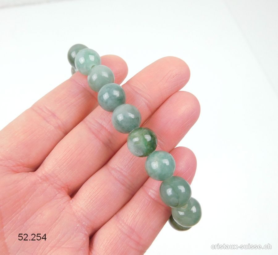 Bracelet Jadéite - Jade noble 10 mm / 18 cm. Pièce unique