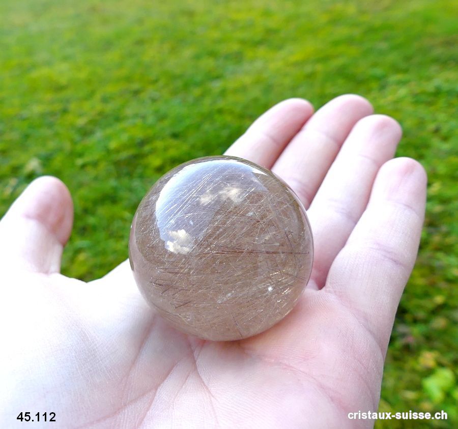 Boule Quartz Rutile 4 cm, Pièce unique 86 grammes