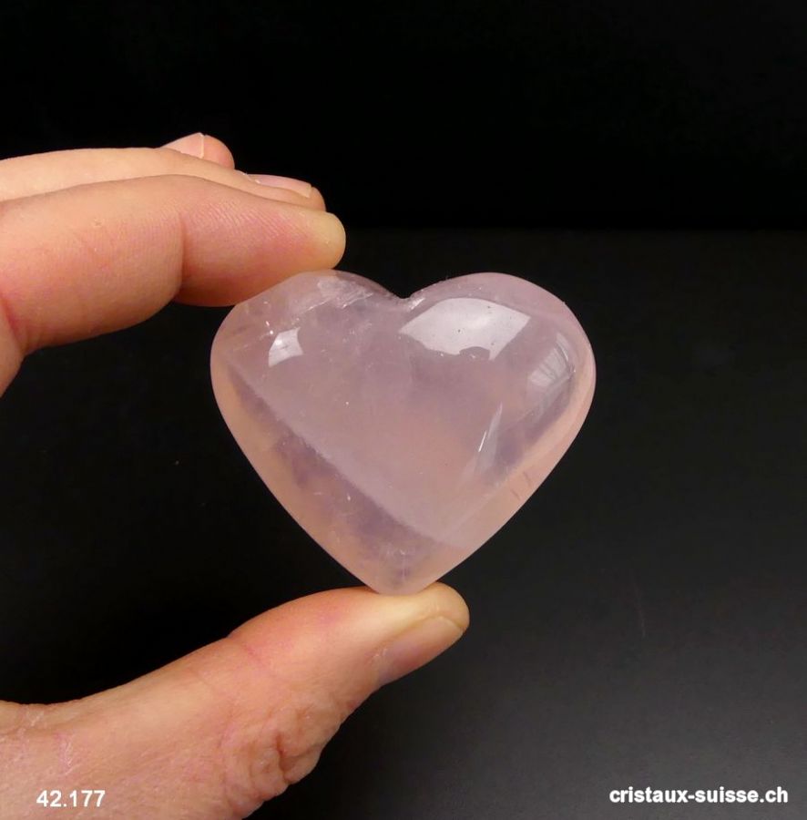 Coeur Quartz Rose du Brésil. Pièce unique 46 grammes