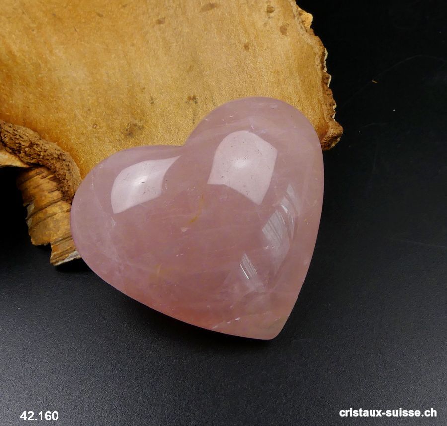 Coeur Quartz rose du Brésil. Pièce unique 96 grammes