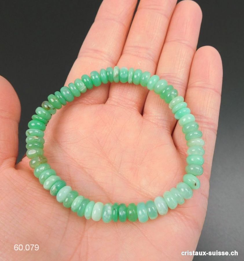 Bracelet Chrysoprase Boutons 6-7 mm / 18,5 cm. Pièce unique