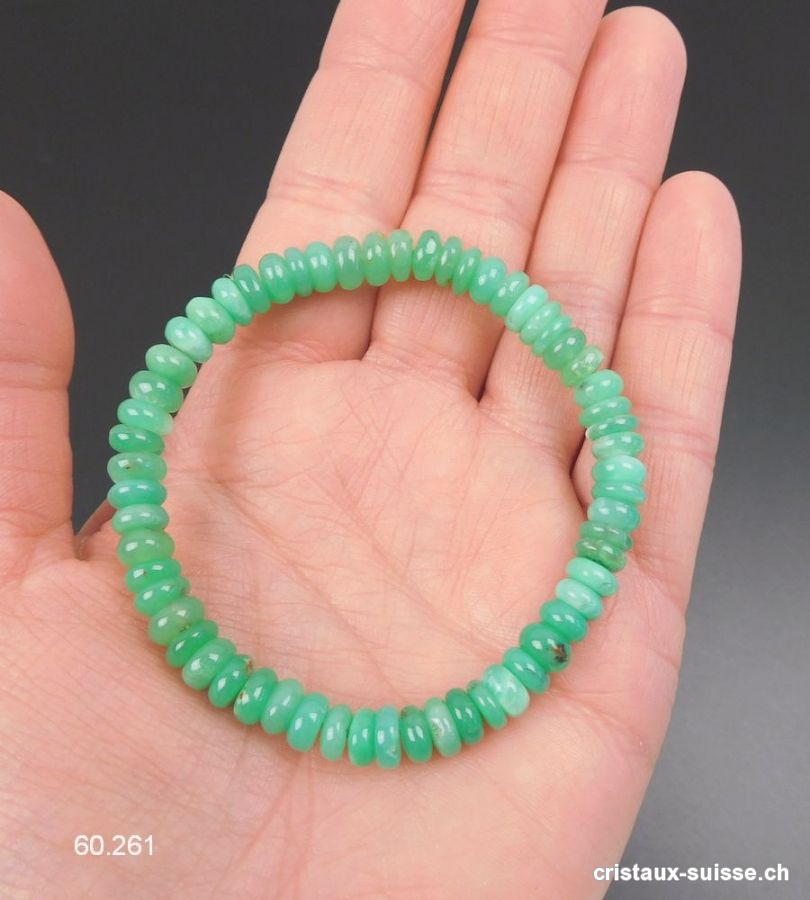 Bracelet Chrysoprase Boutons 6-7 mm / 18,5 cm. Pièce unique