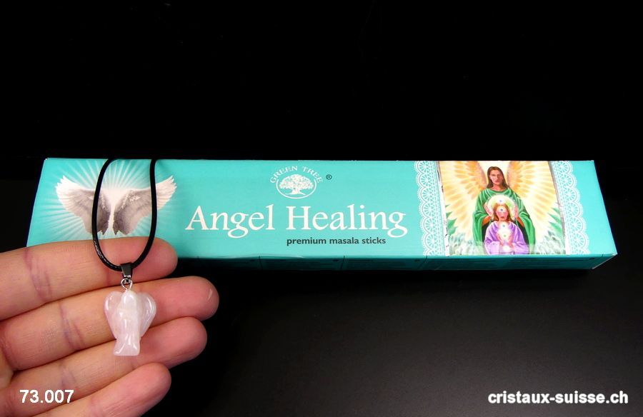 Set Bâtons Encens Green Tree - Angel Healing avec un pendentif Ange Quartz rose