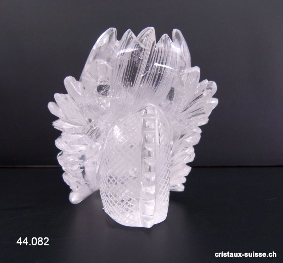 Crâne Cristal de Roche DRAGON 13 cm. Pièce unique 568 grammes. Qualité A