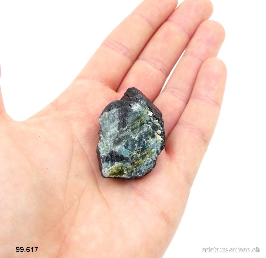 Tourmaline noire, bleue - indigolite et verte. Pièce unique