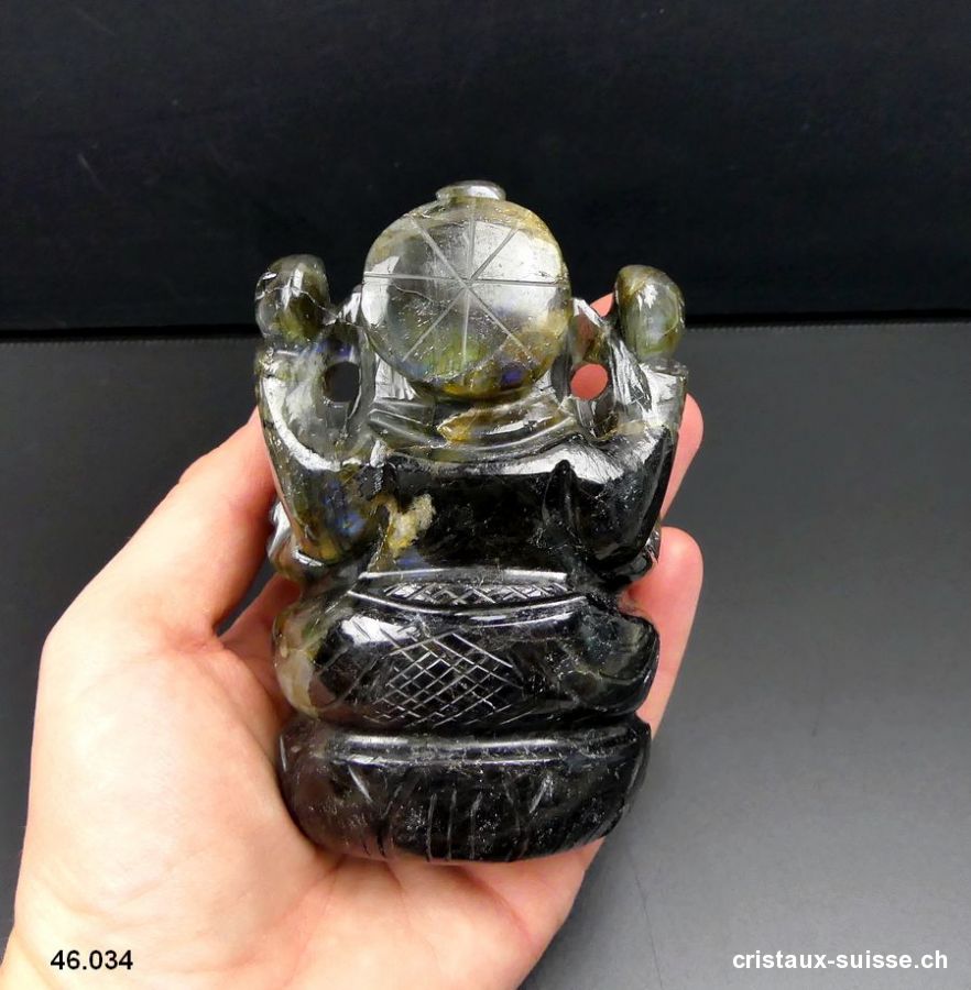 Labradorite Ganesh 10,1 cm. Pièce unique. Qualité A