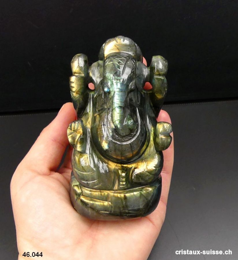 Ganesh Labradorite 9,6 cm. Pièce unique. Qual. A