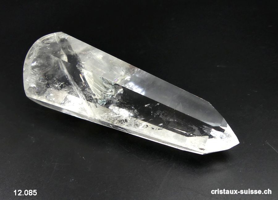 Bâton hexagonal Cristal de Roche 10,7 x 3,8 cm. Pièce unique