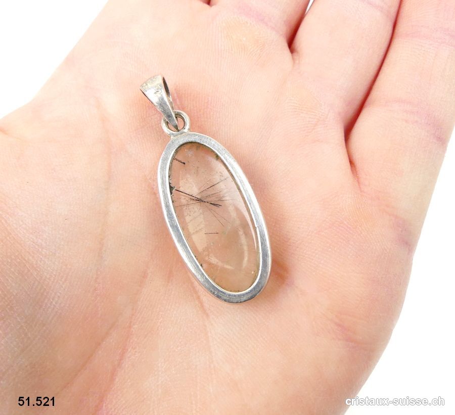 Pendentif Tourmaline - Quartz en argent 925. Pièce unique