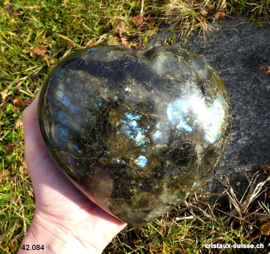 Coeur Labradorite XXL. Pièce unique 2 Kg