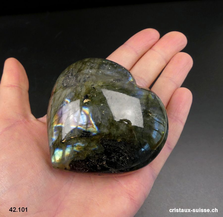 Coeur Labradorite-Spectrolite XL. Pièce unique 250 grammes